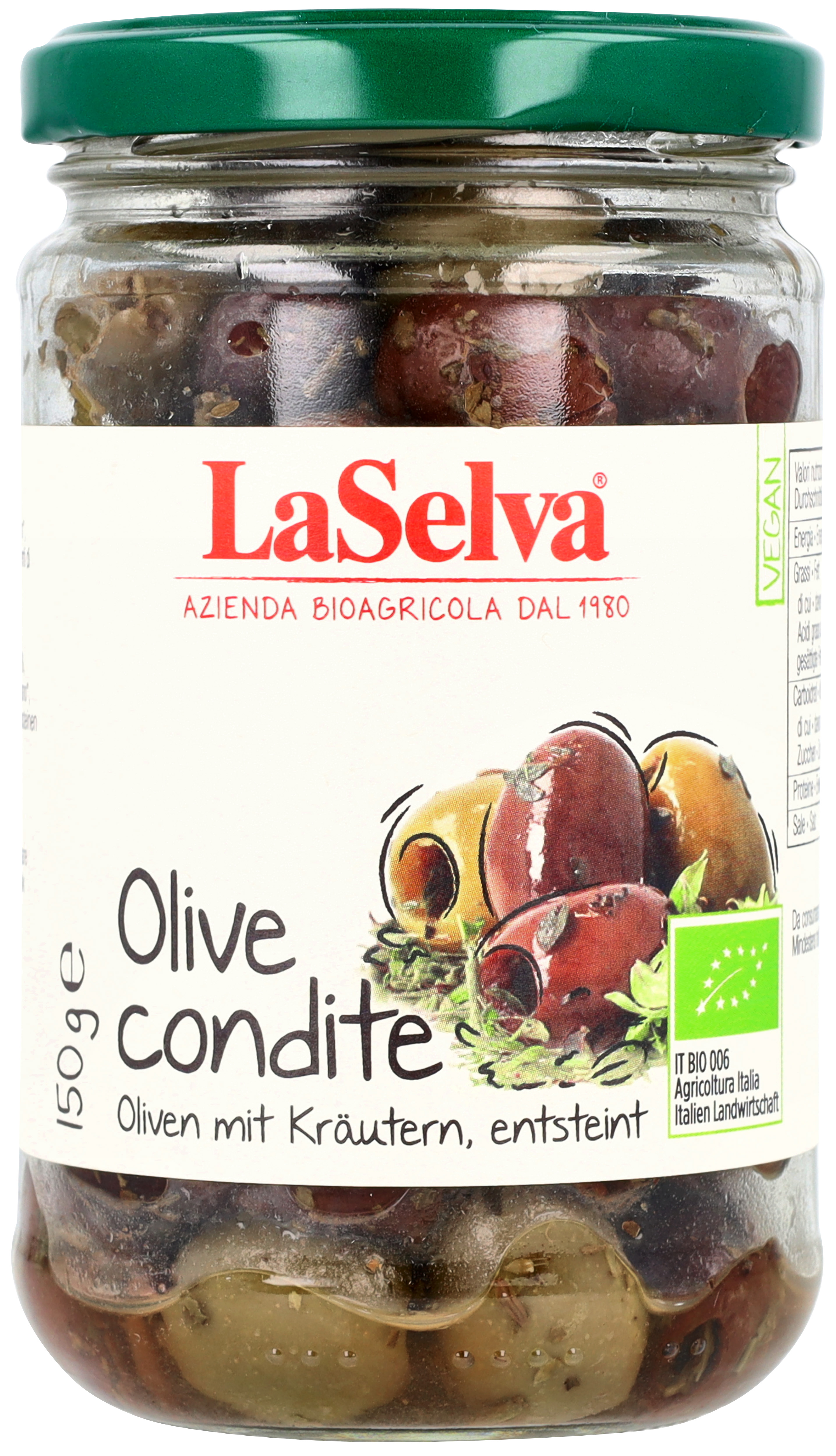 Oliven mit Kräutern, entsteint