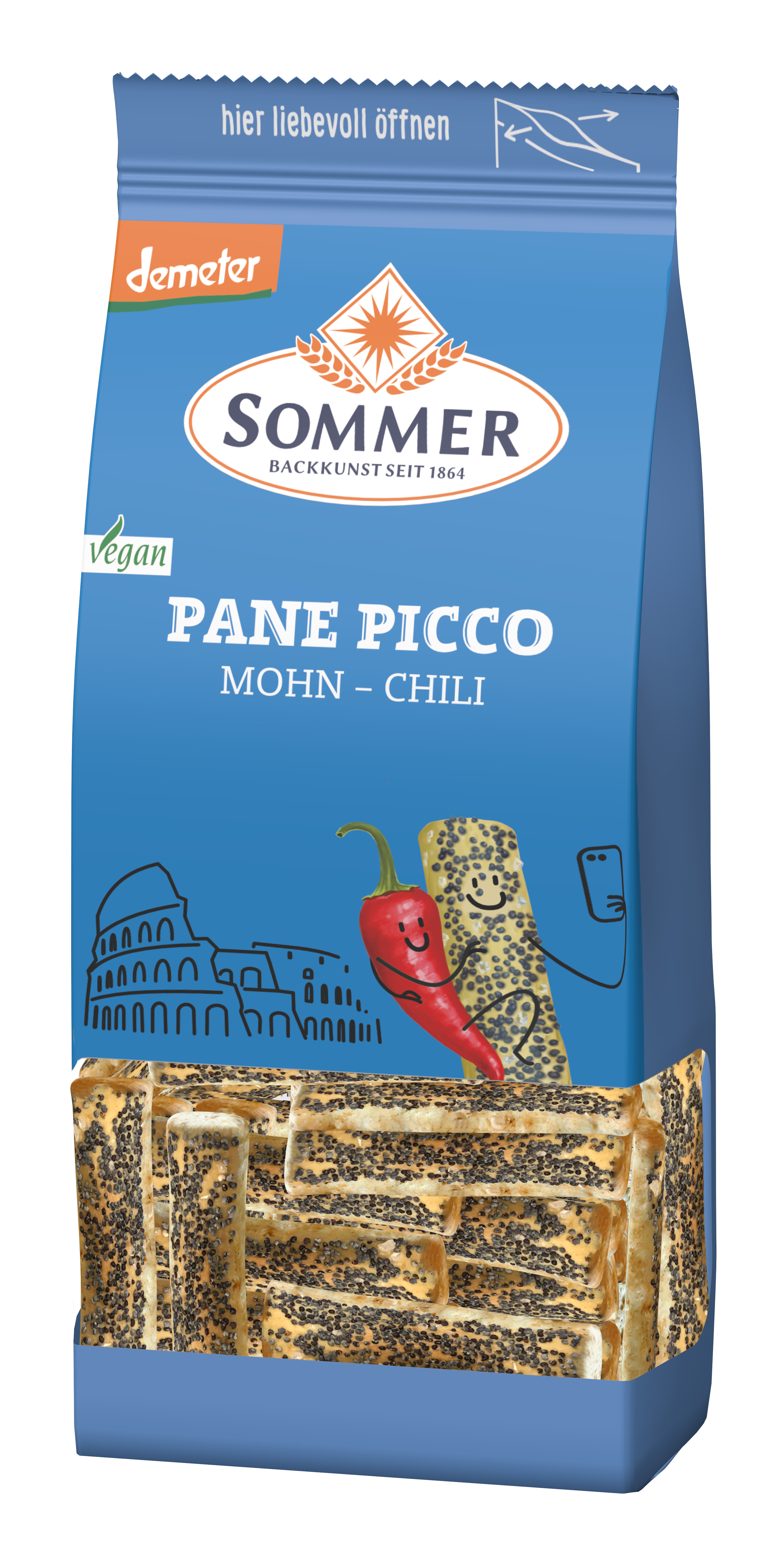 Demeter Pane Picco mit Mohn, vegan