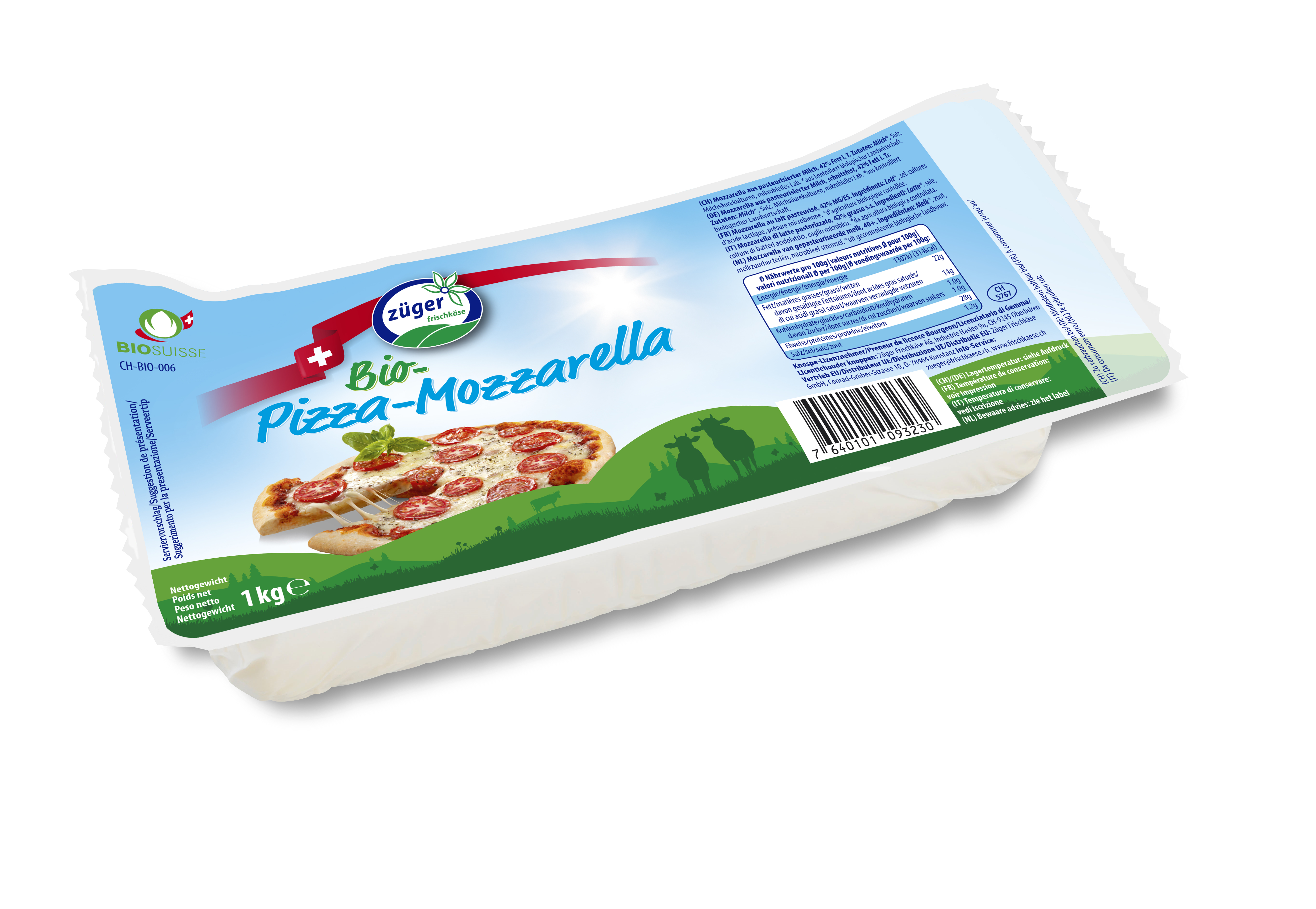 Züger Bio-VK Mozzarella Block 1kg