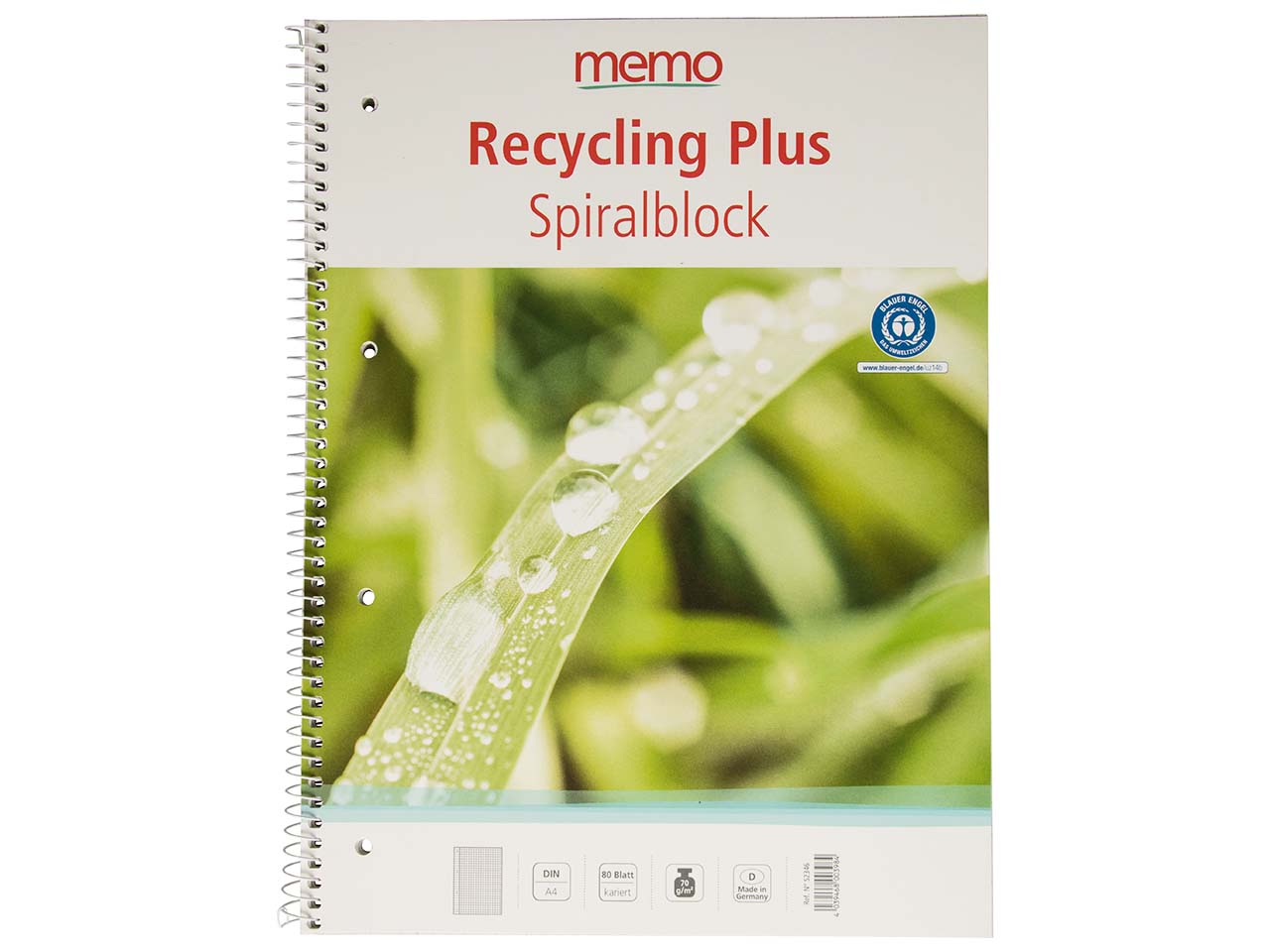 memo Spiralo A4 kariert 80 Blatt RC-plus 