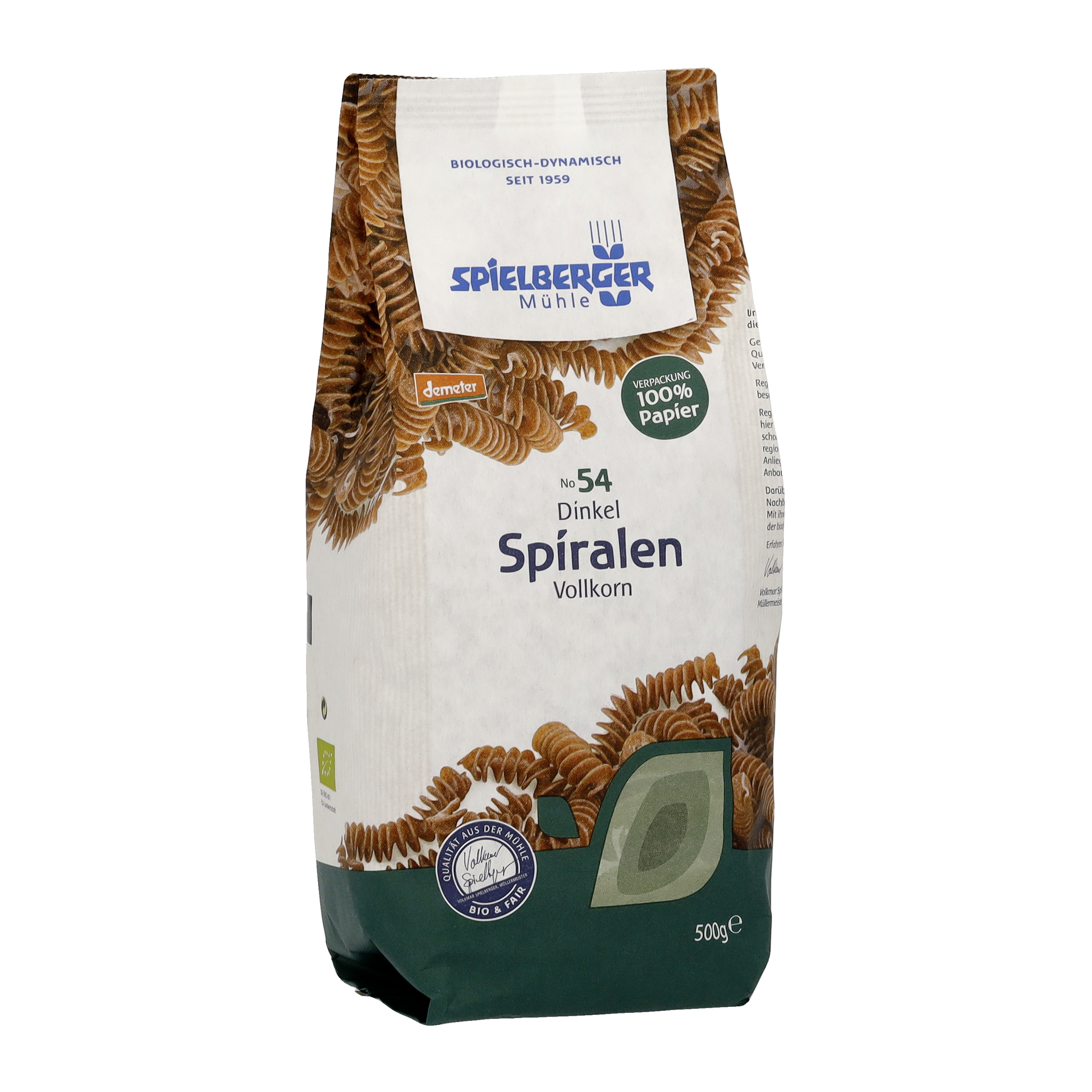 Dinkel Spiralen, vollkorn, demeter
