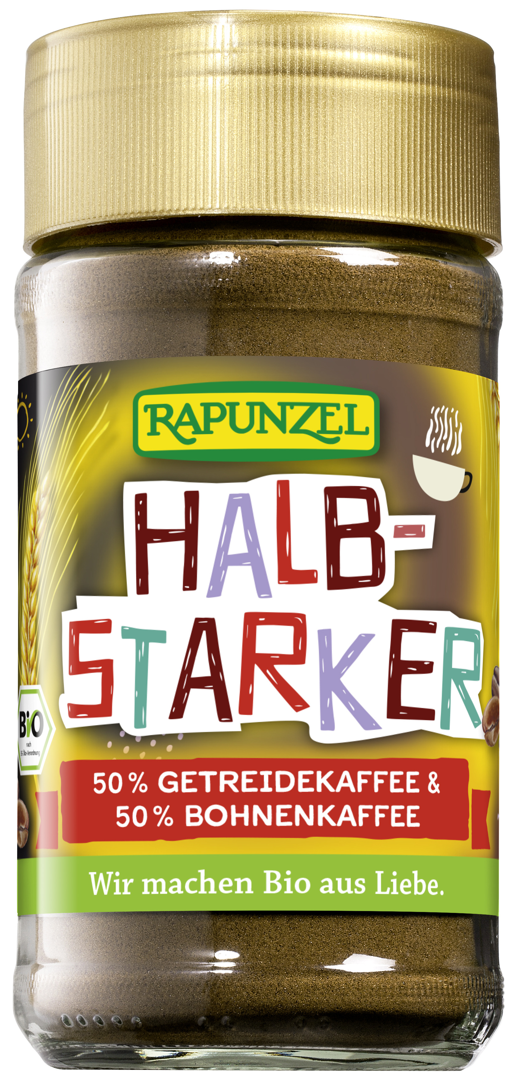 Halbstarker Instant 50% Getreidekaffee & 50% Boh
